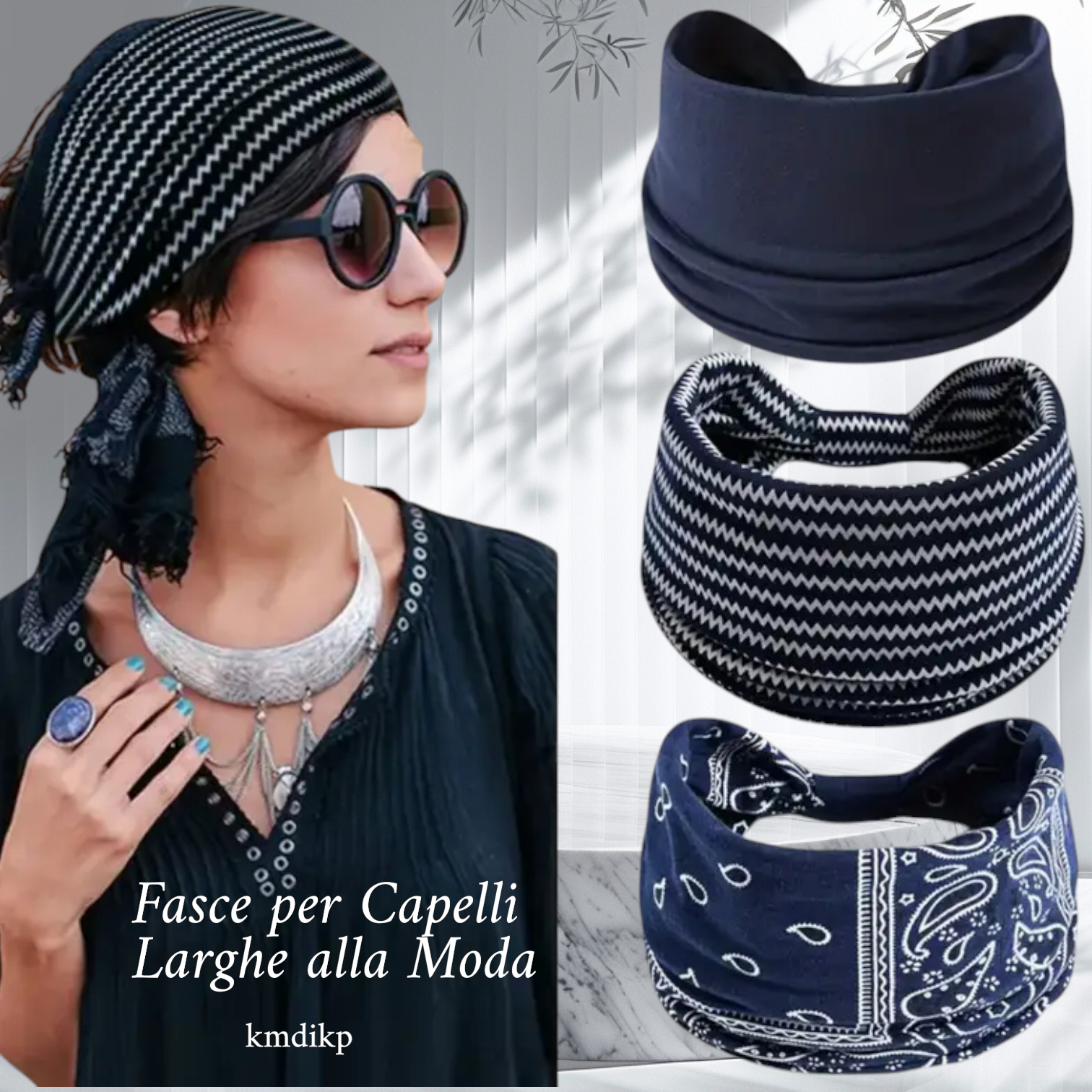 Set di 3 Fasce per Capelli Larghe alla Moda