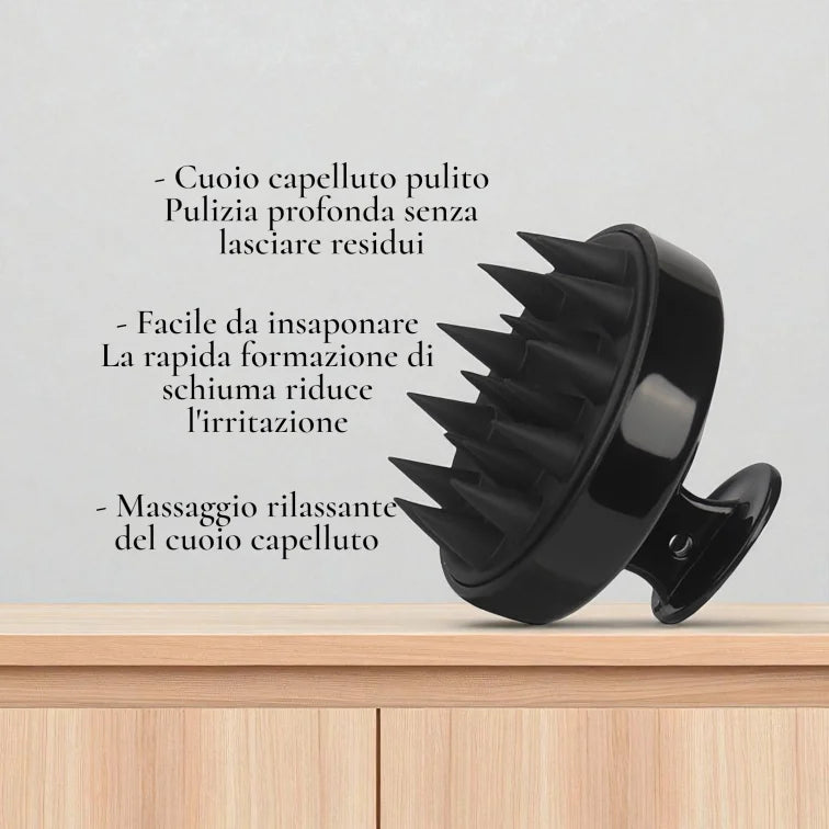 Spazzola Massaggiante in Silicone per Cuoio Capelluto