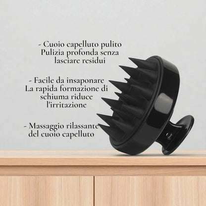 Spazzola Massaggiante in Silicone per Cuoio Capelluto