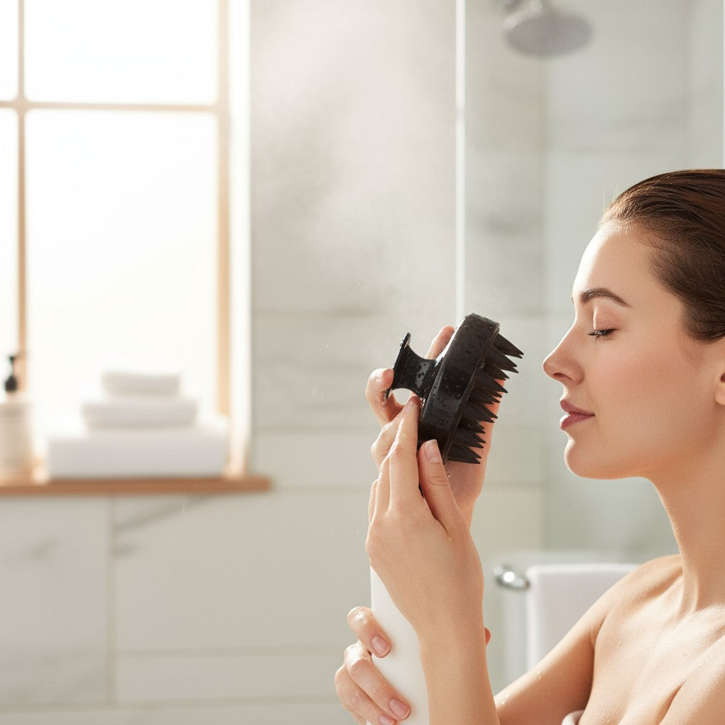 Spazzola Massaggiante in Silicone per Cuoio Capelluto