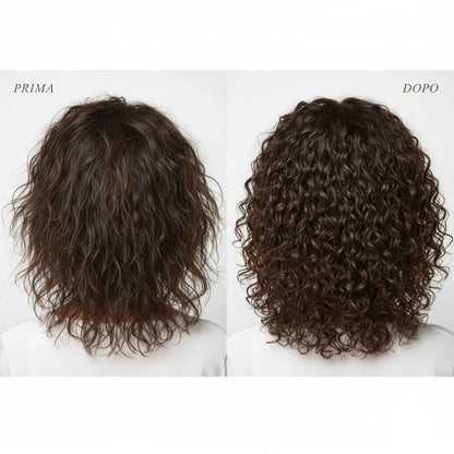 Trasformazione capelli ricci prima e dopo con Super Curl Kit - da ricci crespi a ricci definiti